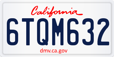 CA license plate 6TQM632