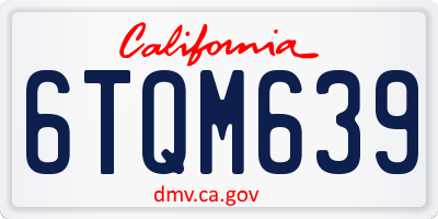 CA license plate 6TQM639