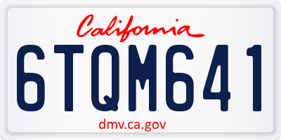 CA license plate 6TQM641