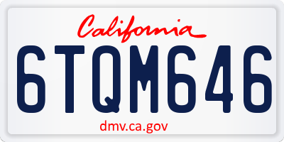 CA license plate 6TQM646