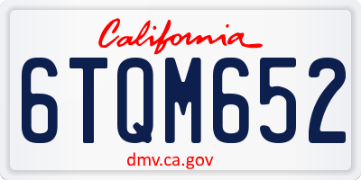 CA license plate 6TQM652