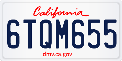 CA license plate 6TQM655