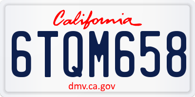 CA license plate 6TQM658