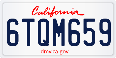 CA license plate 6TQM659