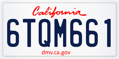 CA license plate 6TQM661