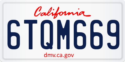 CA license plate 6TQM669