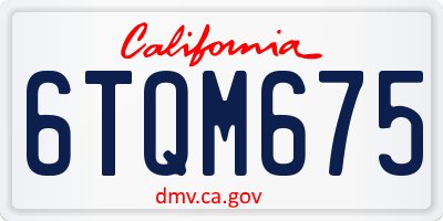 CA license plate 6TQM675