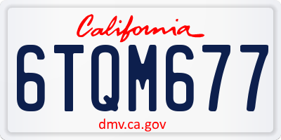 CA license plate 6TQM677