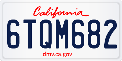 CA license plate 6TQM682