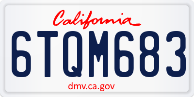 CA license plate 6TQM683