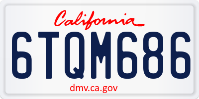 CA license plate 6TQM686