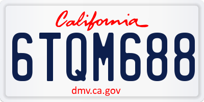 CA license plate 6TQM688