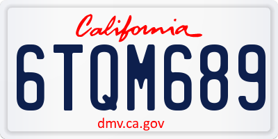 CA license plate 6TQM689