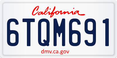 CA license plate 6TQM691