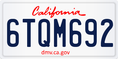 CA license plate 6TQM692