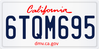 CA license plate 6TQM695