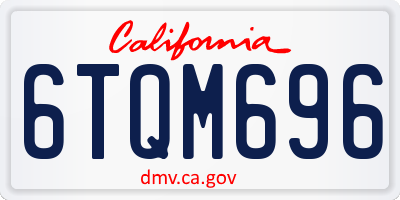 CA license plate 6TQM696