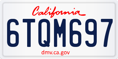 CA license plate 6TQM697