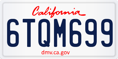 CA license plate 6TQM699