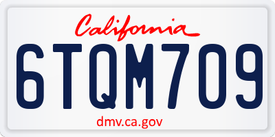 CA license plate 6TQM709