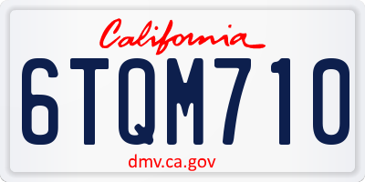 CA license plate 6TQM710