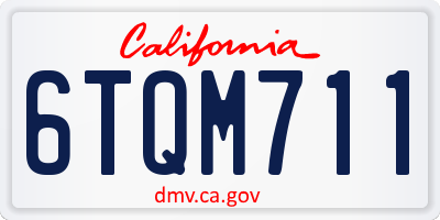 CA license plate 6TQM711