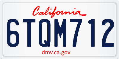 CA license plate 6TQM712