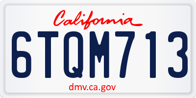 CA license plate 6TQM713