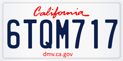 CA license plate 6TQM717