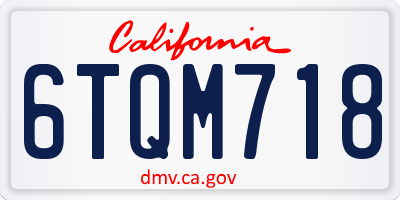 CA license plate 6TQM718