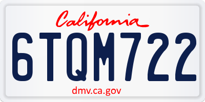 CA license plate 6TQM722