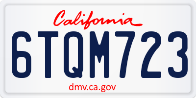 CA license plate 6TQM723