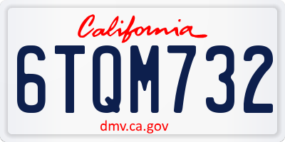 CA license plate 6TQM732