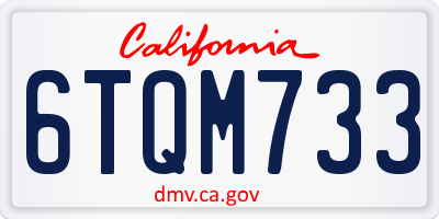 CA license plate 6TQM733