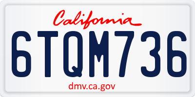 CA license plate 6TQM736