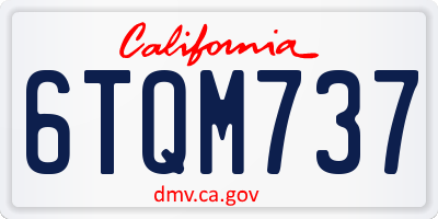 CA license plate 6TQM737