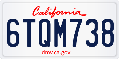 CA license plate 6TQM738