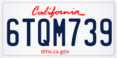 CA license plate 6TQM739