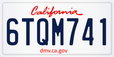 CA license plate 6TQM741