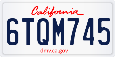 CA license plate 6TQM745