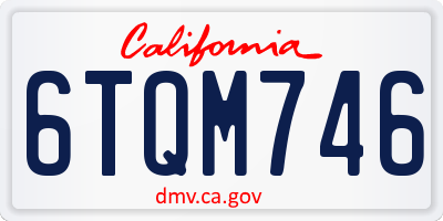 CA license plate 6TQM746