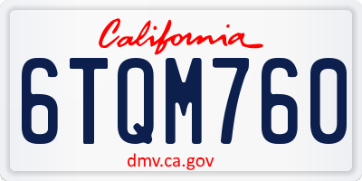 CA license plate 6TQM760