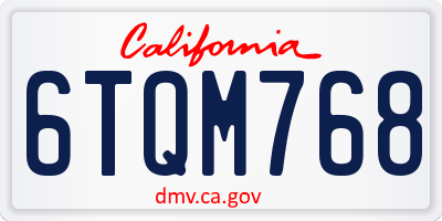 CA license plate 6TQM768