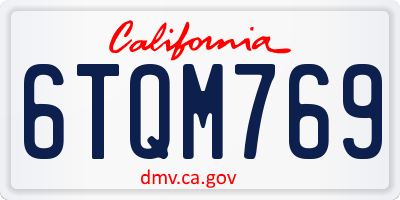 CA license plate 6TQM769