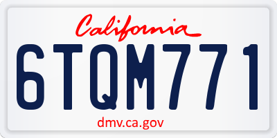 CA license plate 6TQM771