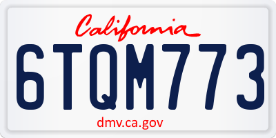 CA license plate 6TQM773