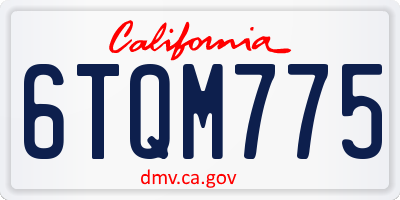 CA license plate 6TQM775