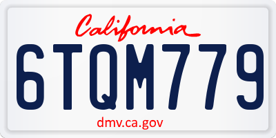 CA license plate 6TQM779