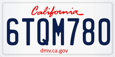 CA license plate 6TQM780