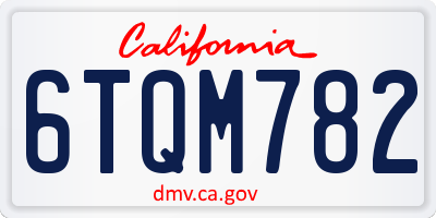 CA license plate 6TQM782